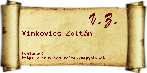 Vinkovics Zoltán névjegykártya
